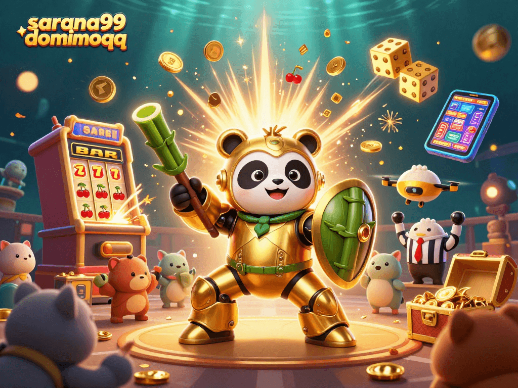 Experience the thrill of sarana99 dominoqq with a vibrant 3D casino scene full of action.