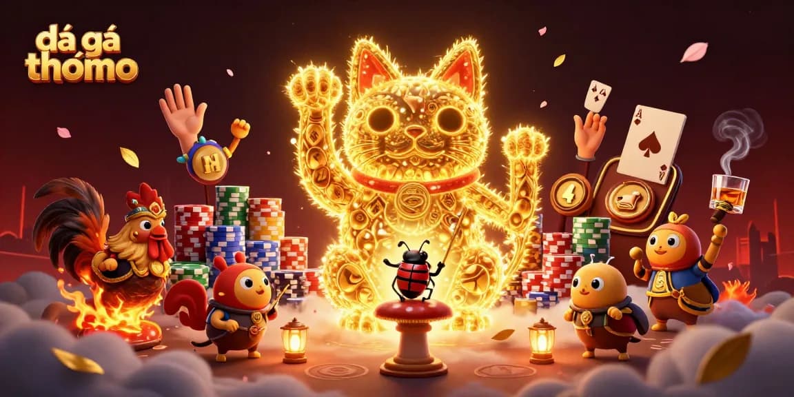 Experience thrilling đá gà thomo action in this vibrant 3D illustration featuring matches and dynamic elements.