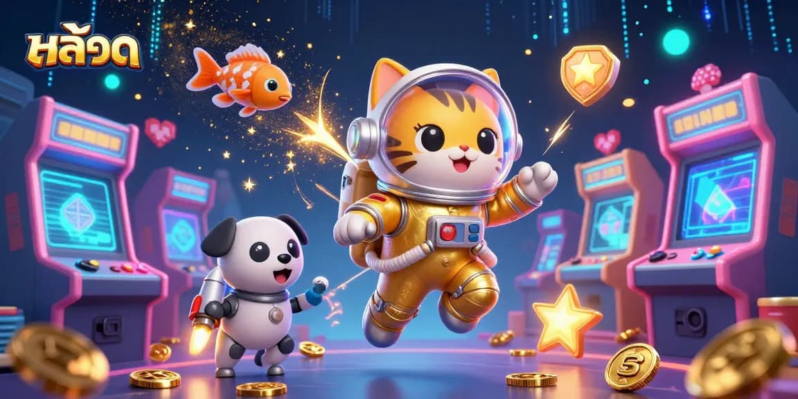 Experience exciting slots and jackpots withสล็อต in this vibrant, gaming-themed 3D illustration.