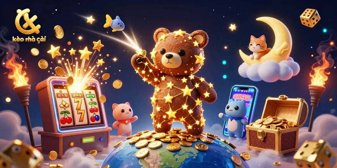 Experience kèo nhà cái in this vibrant casino scene with dynamic characters and game elements.