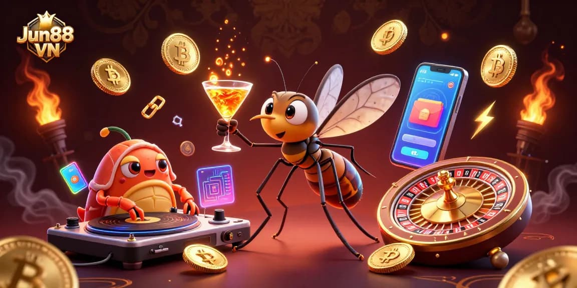 Experience thrilling gaming with Jun88 VN's vibrant casino characters and elements.