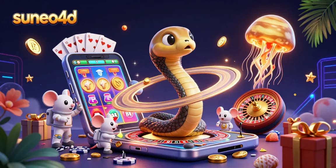 Place your bets in the vibrant Suneo4D cosmic casino scene with exciting gaming elements.