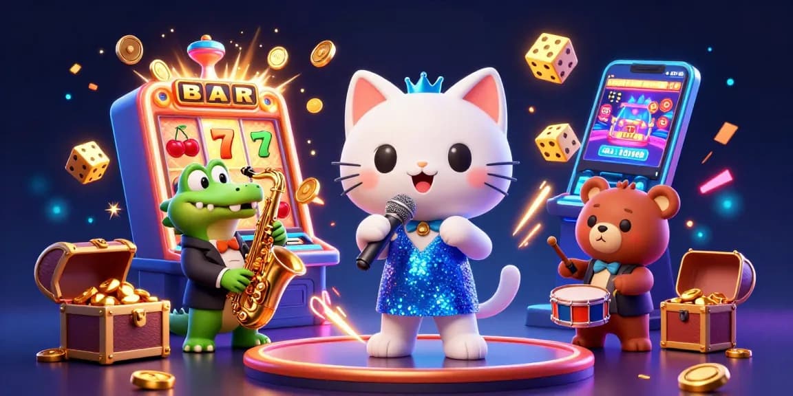 DA88 slot machine jackpot scene with animated characters creating a lively casino atmosphere.
