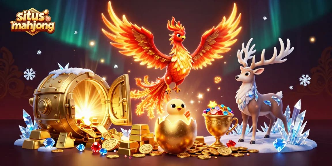 Spin to win with situs slot mahjong and discover treasures in this vibrant casino scene.