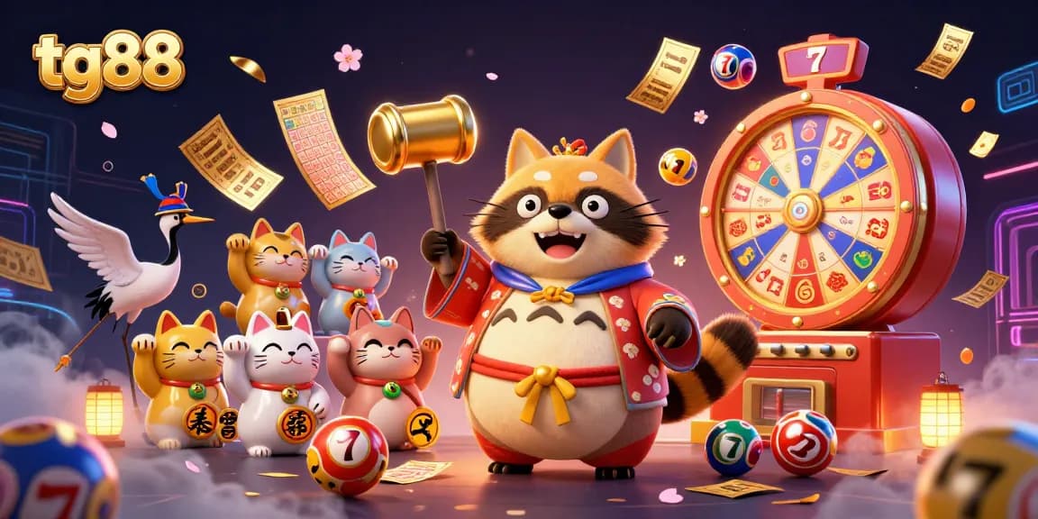 Spin the reels and win big with tg88 in this vibrant 3D casino scene filled with excitement.