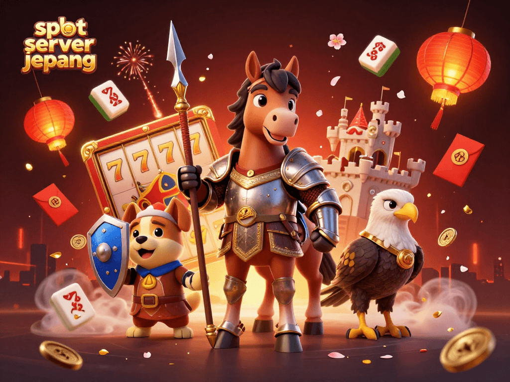 Engage with the thrill of slot server jepang, showcasing vibrant characters and dynamic elements in this detailed casino scene.