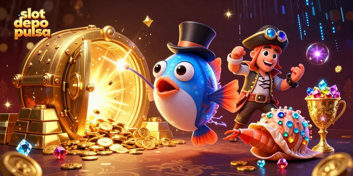 Menangkan slot depo pulsa dengan karakter ikan pemancing berwarna-warni dan simbol keberuntungan melimpah.