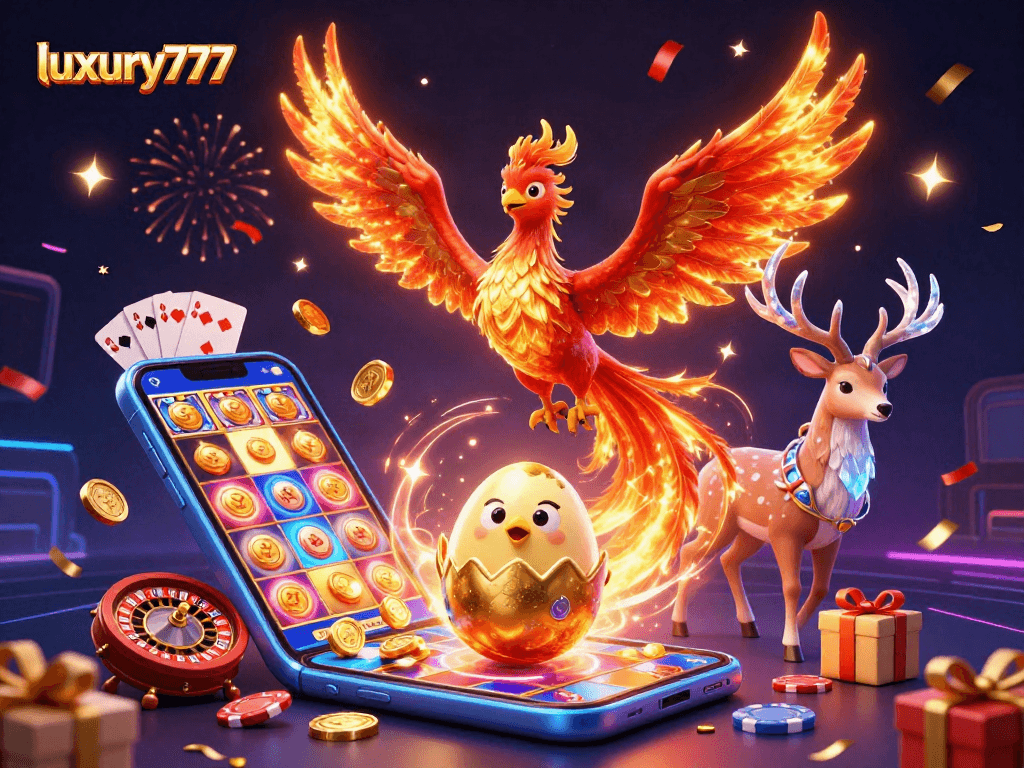 luxury777 sambut keberuntungan dengan keajaiban slot warna-warni dalam ilustrasi kasino yang megah