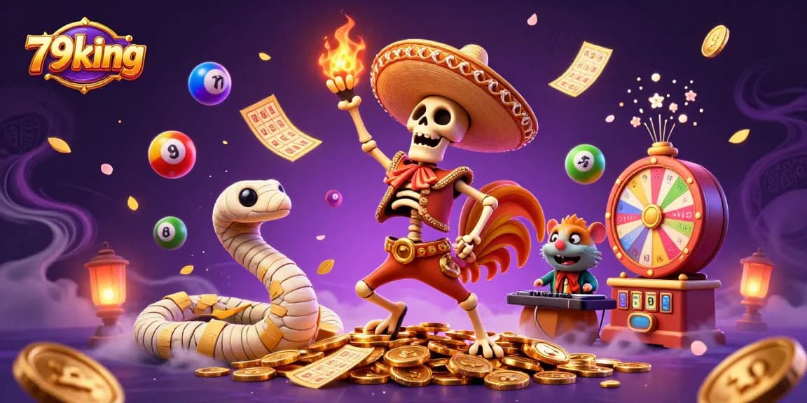 79king captures the excitement of lottery gaming with a colorful scene filled with golden coins and dynamic action.