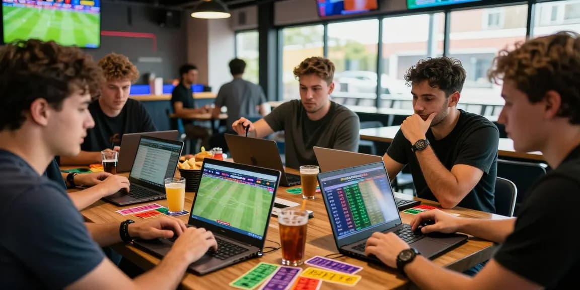 Exciting Taruhan Mix Parlay Bola88 experience with friends at a sportsbook.
