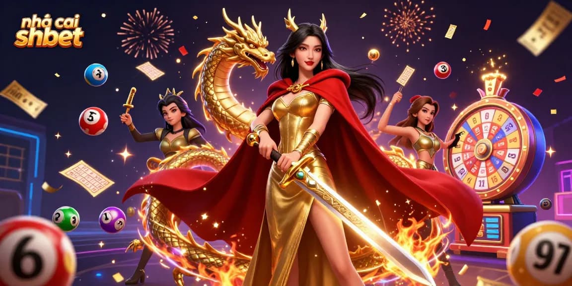 Experience the thrill of nhà cái shbet with vibrant lottery and gaming elements in this stunning illustration.