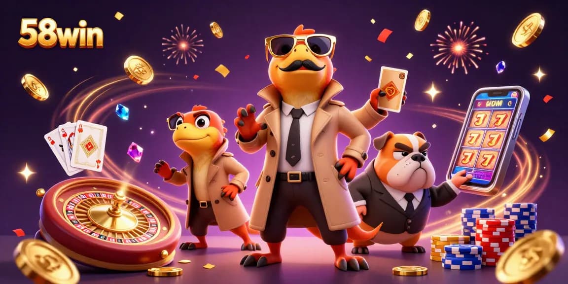 Experience excitement at 58win with raptors in a trench coat entering a VIP casino.