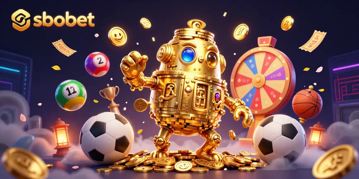 Experience thrilling sbobet sports betting with dynamic visuals of golden treasures and engaging elements.