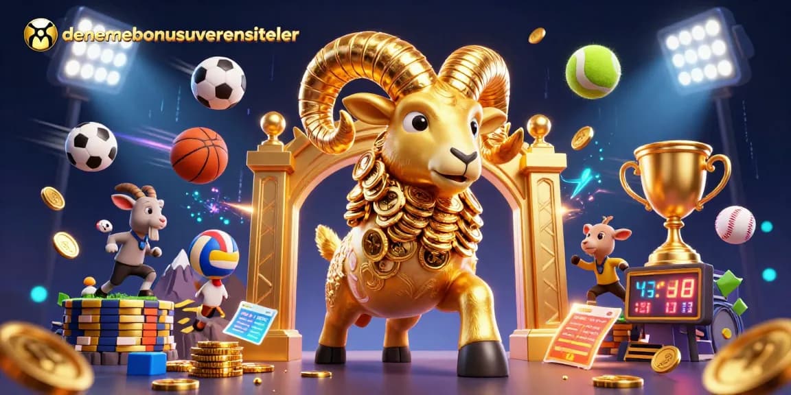 Engage with denemebonusuverensiteler's dynamic casino features as golden ram charges through a vibrant betting scene.