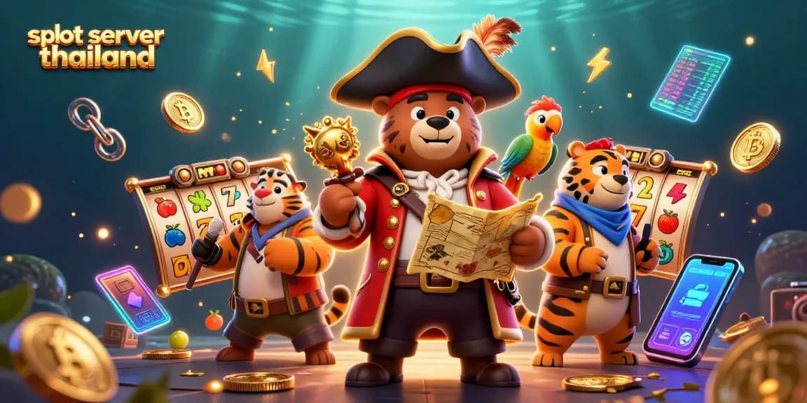 Engage with slot server thailand featuring vibrant slot reels, jackpot excitement, and lively characters.