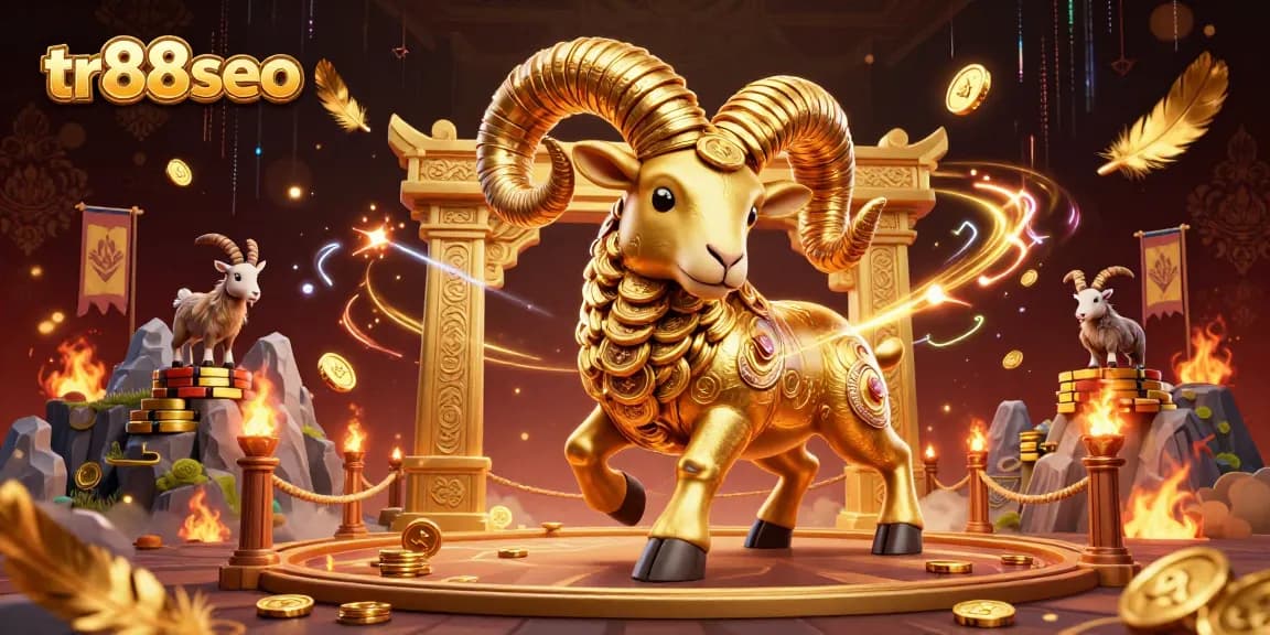 Engage with the thrilling tr88seo casino experience featuring a golden ram and dynamic gaming elements.