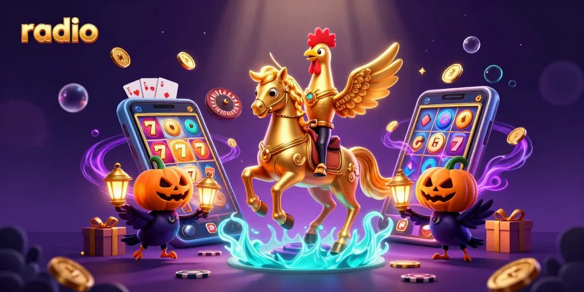 Experience thrilling gaming at WIN79 Radio with a headless horseman and lantern-carrying crows in action.