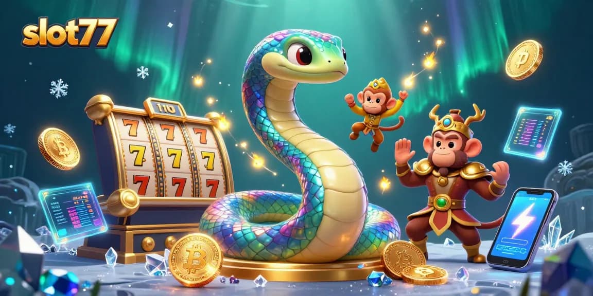 Experience slot77 action with vibrant 3D cartoon characters and lively slot game elements.