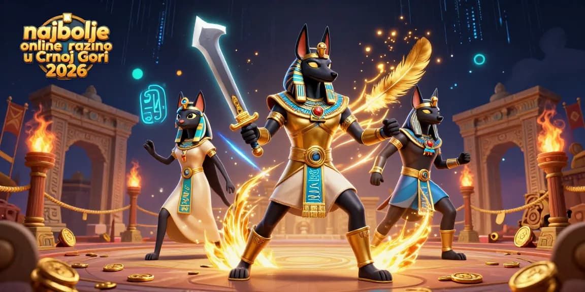 Experience the excitement at najbolje online kazino u Crnoj Gori 2026 with our action-packed casino illustration.