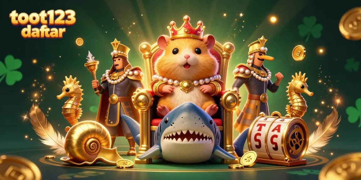 Experience thrilling action with toot123 daftar, featuring a golden hamster king and casino elements.