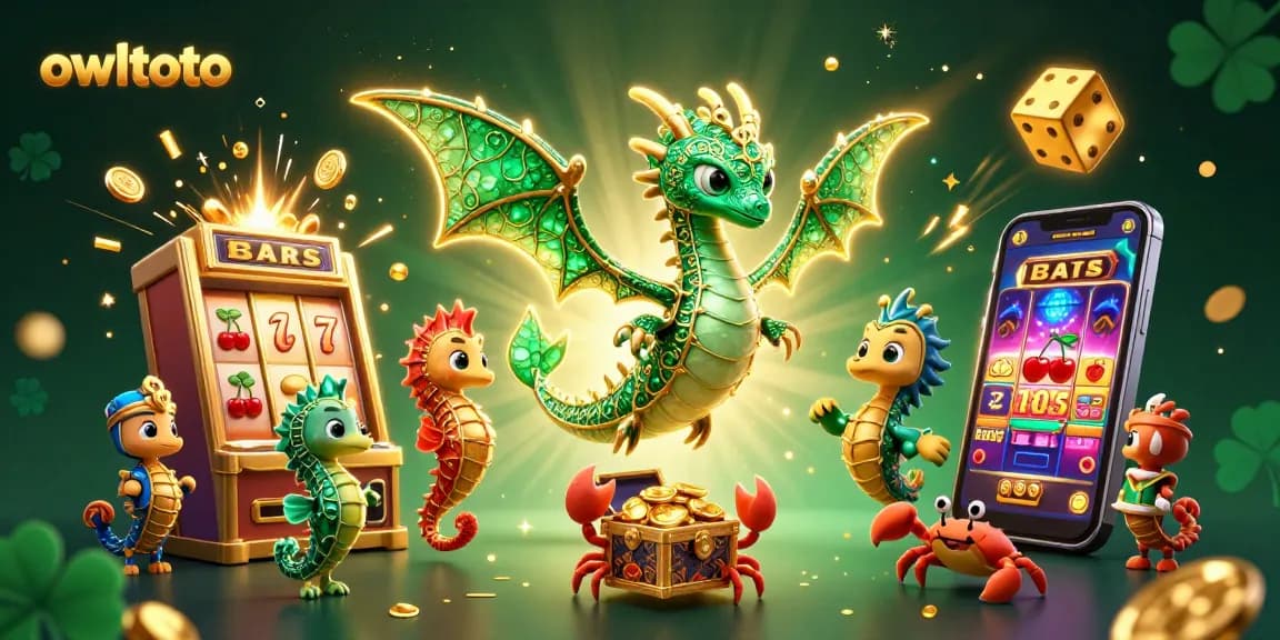 Experience the thrill of owltoto with a vibrant casino scene featuring games, treasures, and excitement.