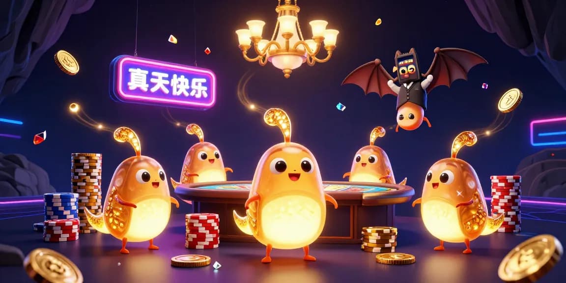 Experience thrilling mahjong slot action with vibrant glowworms illuminating a dynamic casino scene.