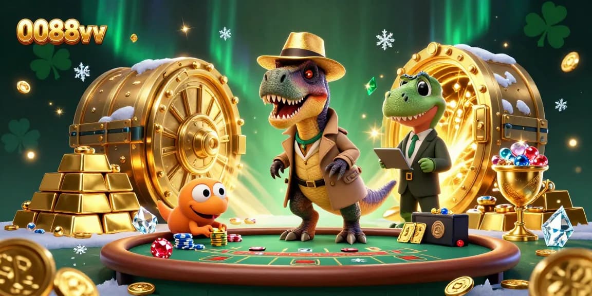 0088vv captures thrilling moments at a blackjack table with a velociraptor card counter in a lively casino scene.