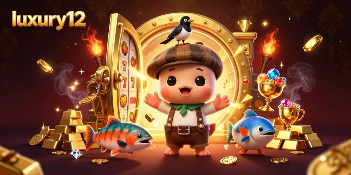 Engage with timeless fun at luxury12, featuring cartoon Nessie, treasures, and slot elements!