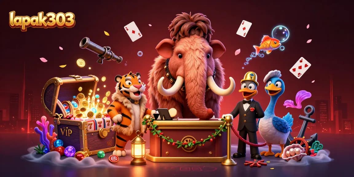 Experience thrilling gameplay at lapak303 with dazzling slot reels and animated characters.