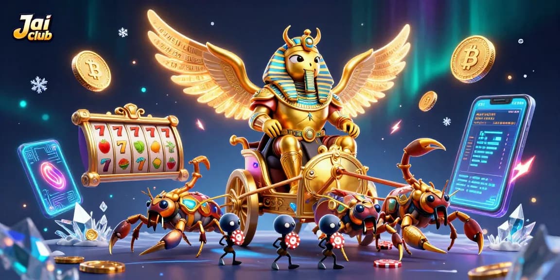 Engage with the Jai club platform featuring a vivid scene of gaming excitement and digital rewards.