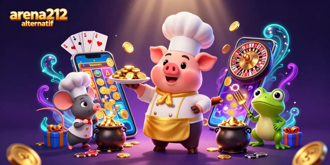 Permainan seru dengan arena212 alternatif, chef babi menghidangkan koin emas seperti makanan gourmet