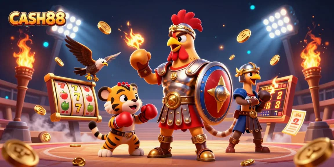CASH88 captures the thrill of casino gaming with vibrant visuals and dynamic 3D characters.