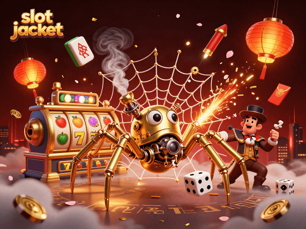 Engage in the excitement of slot jackpot wins surrounded by a vibrant fantasy scene.