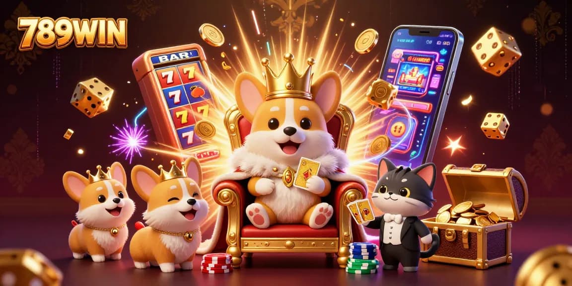 Play slots and win big at 789WIN with this engaging casino scene featuring vibrant characters and exciting game elements.