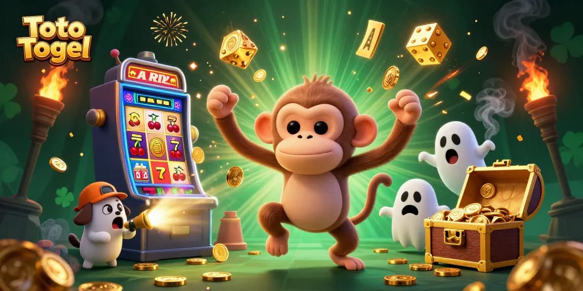 Toto Togel menghidupkan suasana dengan karakter kucing hantu dan emas yang berkilau dalam kasino yang menegangkan.