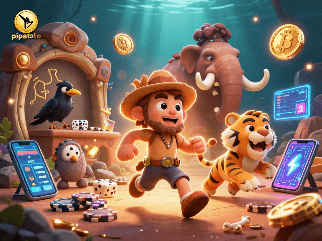 Play games like pipatoto with dazzling crypto elements and vibrant characters in action.