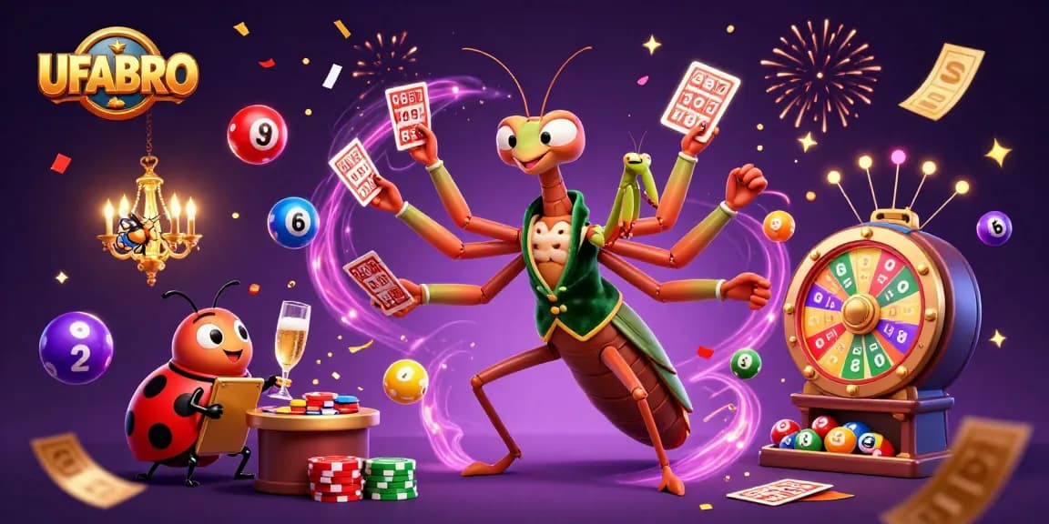 UFABRO players enjoy dynamic gambling excitement with colorful games and celebratory details.