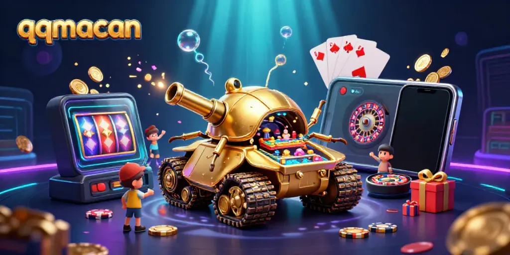 Experience thrilling gameplay with qqmacan, featuring a golden beetle tank casino and vibrant slot game action.