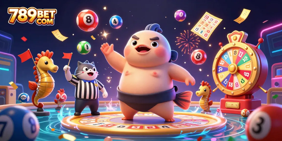 Engage in thrilling games at 789BET COM with vibrant lottery balls and exciting casino elements.