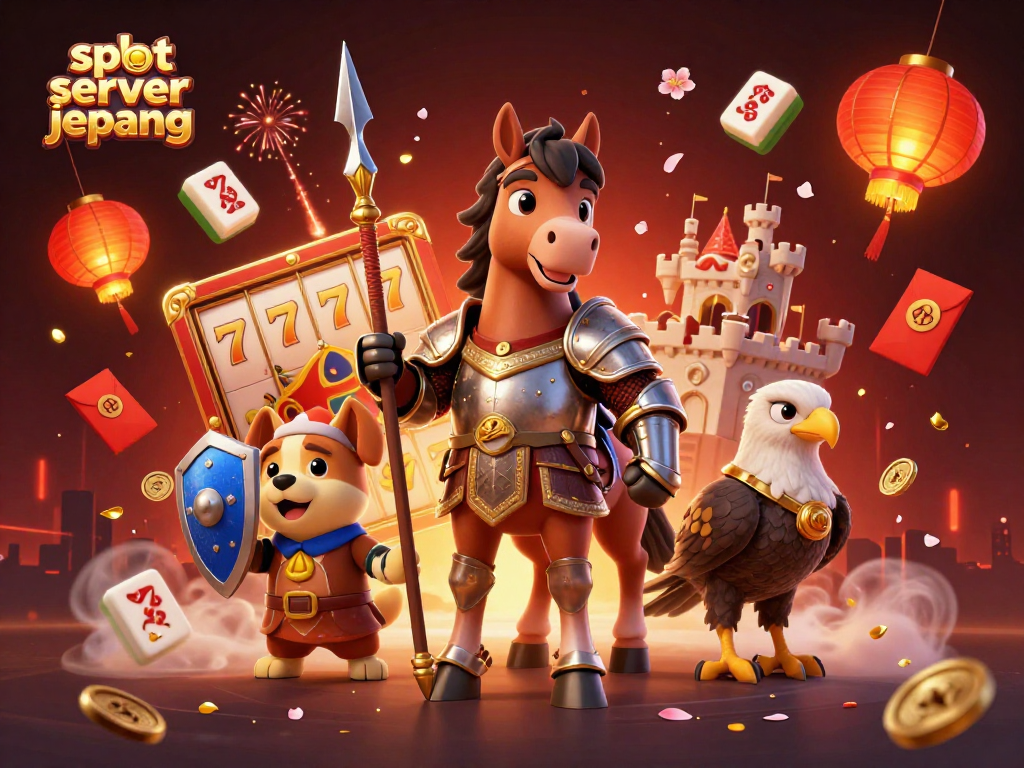 Engage with the thrill of slot server jepang, showcasing vibrant characters and dynamic elements in this detailed casino scene.