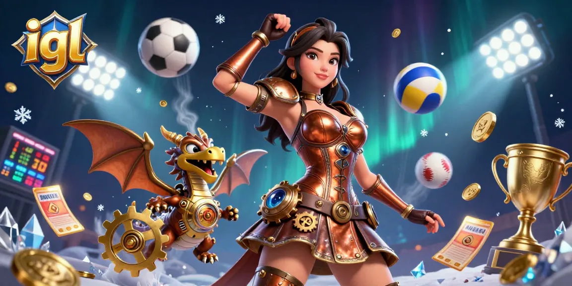 Bet on igl with 3D sports balls and stunning characters in a captivating casino illustration.