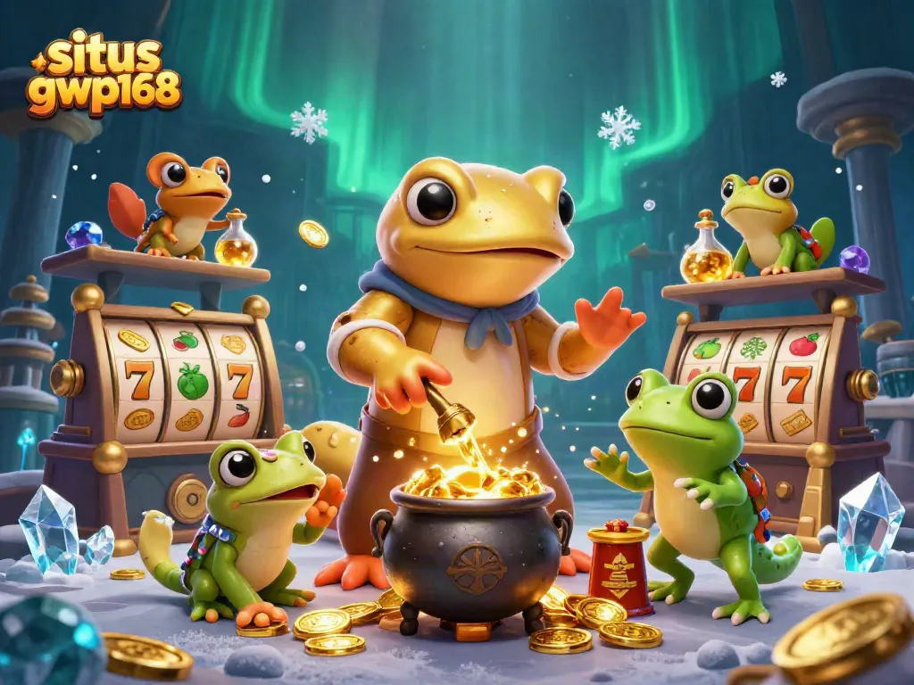 Menangkan jackpot dengan situs gwp168, ilustrasi kasino online penuh warna dan detail.