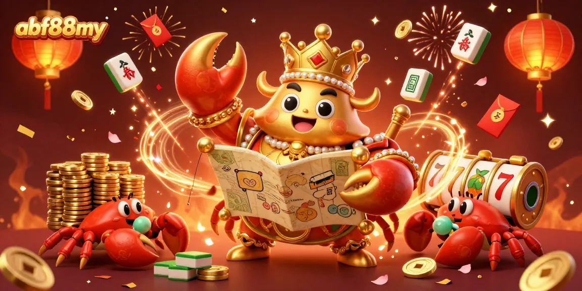 Experience thrilling gameplay at afb88my with a majestic crab emperor amidst vibrant casino elements.