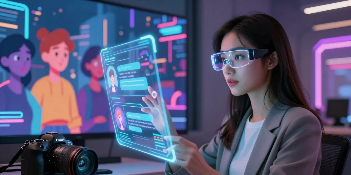 Engaging interaction with an NSFW AI girlfriend in a futuristic virtual environment, showcasing customizable features and vivid technology.