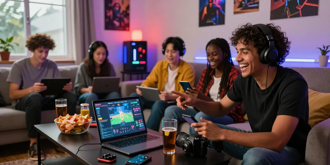 Gamer bersemangat menikmati permainan BATIK88 dengan perangkat berbagai ukuran.