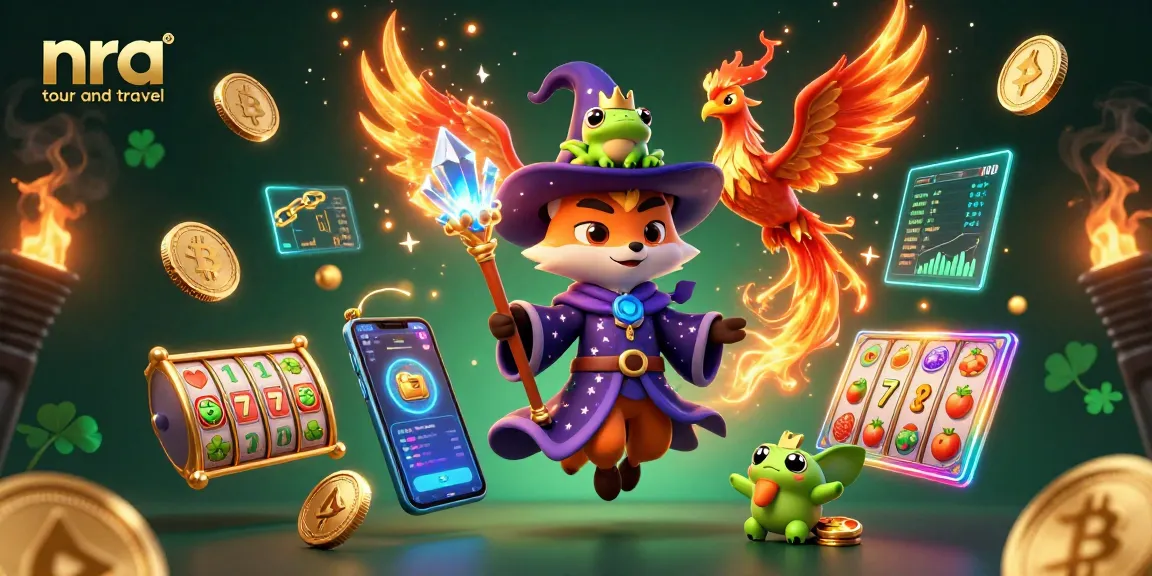 Engage in thrilling gaming experiences at NRA tour and travel with vibrant casino elements and digital artwork.