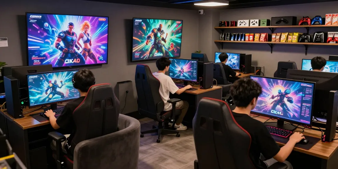 CIKA4D gaming enthusiasts enjoying vibrant platform games in modern lounge