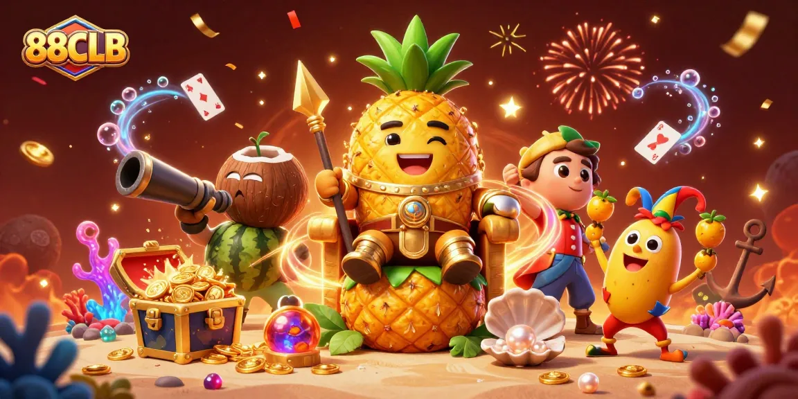 Experience thrilling gaming with 88CLB's vibrant and colorful casino scene featuring dynamic characters and exciting elements.