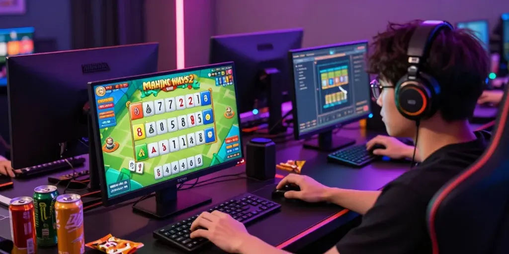Pemain yang fokus memainkan Mahjong Ways 2 dengan suasana permainan yang dinamis.