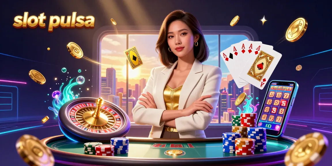 Experience immersive slot pulsa action with vibrant casino elements in a dynamic digital scene.